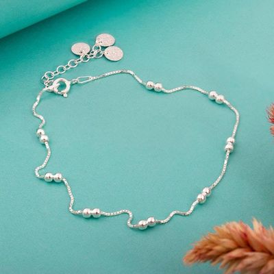 Alternate image for Sterling Silver Anklet with Adjustable Length from Peru Equinox