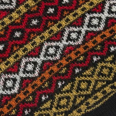 Alternate image for White and Multicolored Alpaca Blend Knit Hat from Peru Bright Diamonds