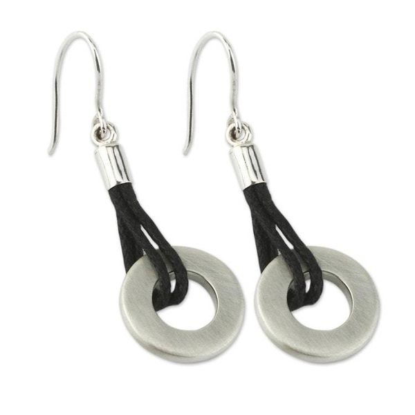 Alternate image for Sterling silver dangle earrings Perfect Circles
