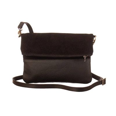 Alternate image for Black Suede and Leather Sling Bag with Adjustable Straps All Around Town