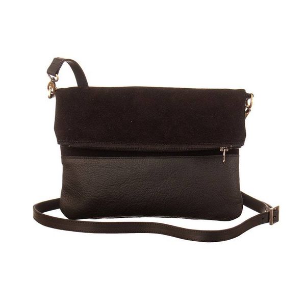 Alternate image for Black Suede and Leather Sling Bag with Adjustable Straps All Around Town