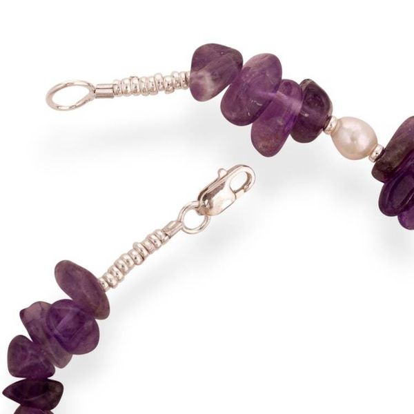 Alternate image for High-Polished Amethyst and Cultured Pearl Beaded Bracelet Amulets of Lima