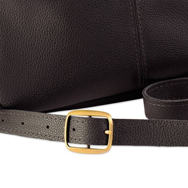 Alternate image for Minimalist Black Leather Sling Bag with Adjustable Strap Andean Evening