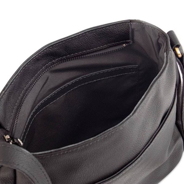 Alternate image for Minimalist Black Leather Sling Bag with Adjustable Strap Andean Evening
