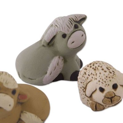 Alternate image for Andes Handcrafted 7 Piece Diminutive Ceramic Nativity Scene Christmas Meditation