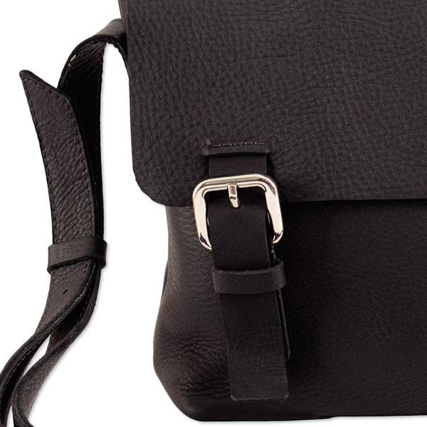 Alternate image for Adjustable 100 Leather Messenger Bag in Black Made in Peru Message at Night