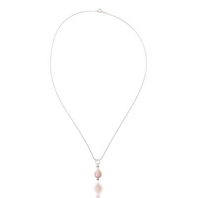 Alternate image for Silver Pendant Necklace with Natural Cream Cultured Pearl Moonbeam Marvel