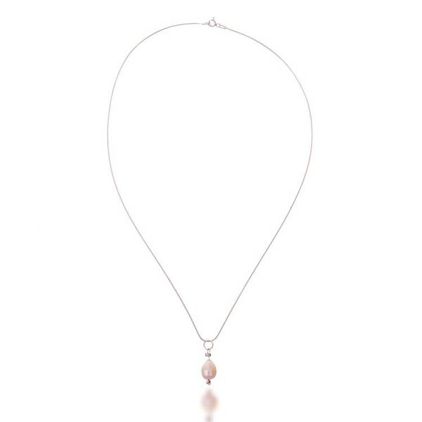 Alternate image for Silver Pendant Necklace with Natural Cream Cultured Pearl Moonbeam Marvel