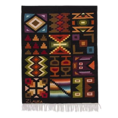 Alternate image for Geometric Wool Tapestry from Peru Inca Worlds