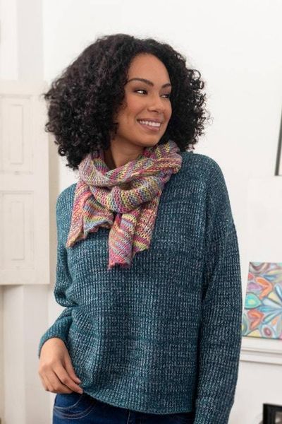 Alternate image for Naturally Colored Alpaca Wool Scarf by Peruvian Artisans Natural Color