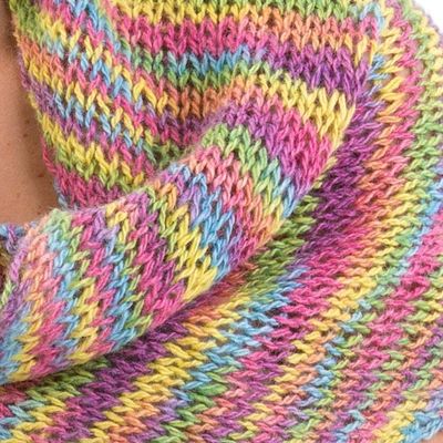 Alternate image for Naturally Colored Alpaca Wool Scarf by Peruvian Artisans Natural Color