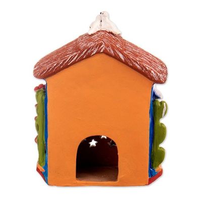 Alternate image for Hand-Painted Ceramic Holy Family Christmas Nativity Scene Andean Light