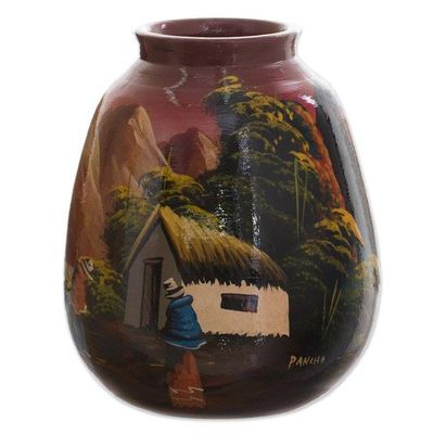 Alternate image for Hand Painted Cuzco Ceramic Vase The Cottage