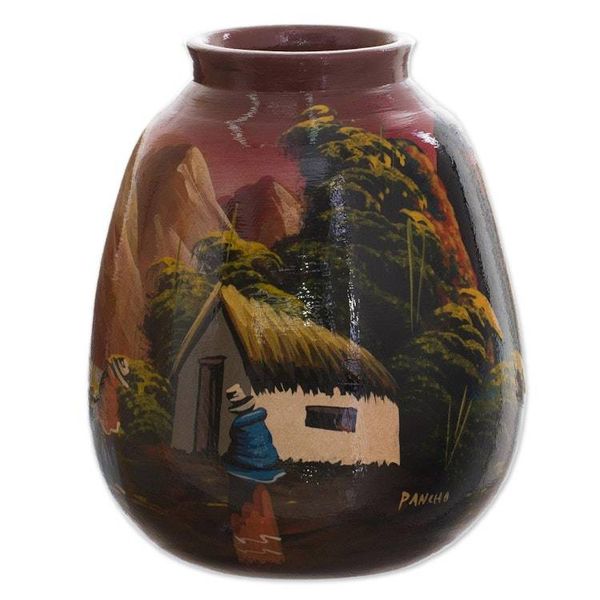 Alternate image for Hand Painted Cuzco Ceramic Vase The Cottage