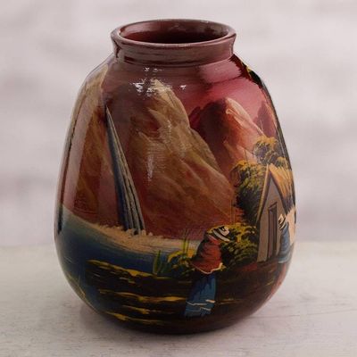 Alternate image for Hand Painted Cuzco Ceramic Vase The Cottage