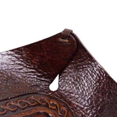 Alternate image for Peruvian Dark brown Hand Tooled Leather Catchall Lasso Labyrinth