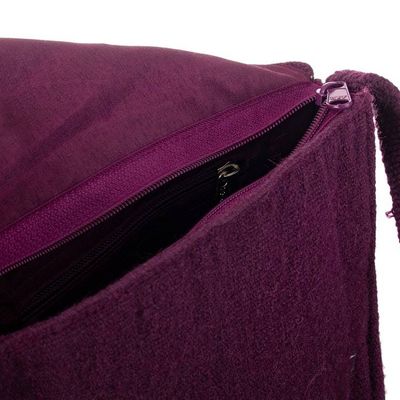 Alternate image for Hand-Woven  Embroidered Purple Sling Bag with Floral Accent Floral Traditions