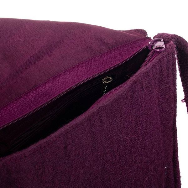 Alternate image for Hand-Woven  Embroidered Purple Sling Bag with Floral Accent Floral Traditions