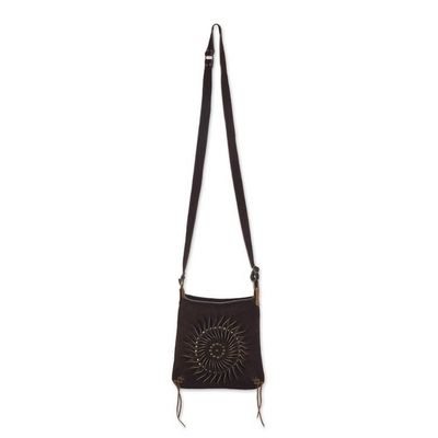 Alternate image for Handcrafted Suede Sling in Coffee from Peru Lively Spiral in Coffee