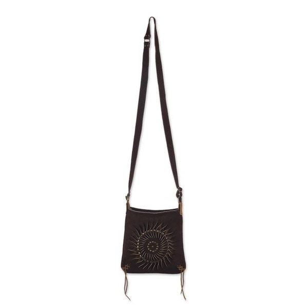 Alternate image for Handcrafted Suede Sling in Coffee from Peru Lively Spiral in Coffee
