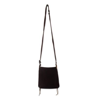 Alternate image for Handcrafted Suede Sling in Coffee from Peru Lively Spiral in Coffee