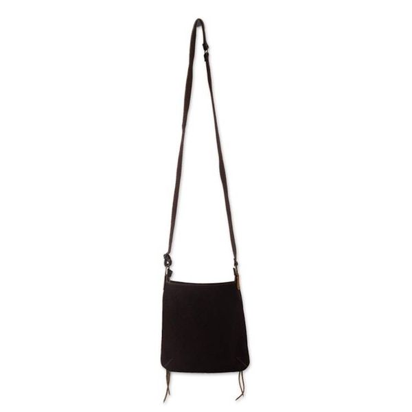 Alternate image for Handcrafted Suede Sling in Coffee from Peru Lively Spiral in Coffee