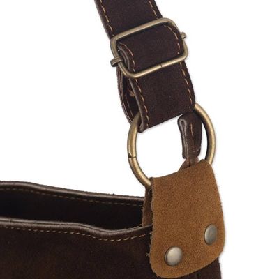 Alternate image for Handcrafted Suede Sling in Coffee from Peru Lively Spiral in Coffee