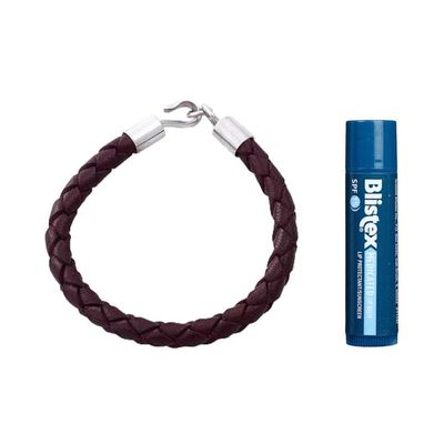 Alternate image for Leather with Fine Silver Braided Mens Bracelet Earth Elements