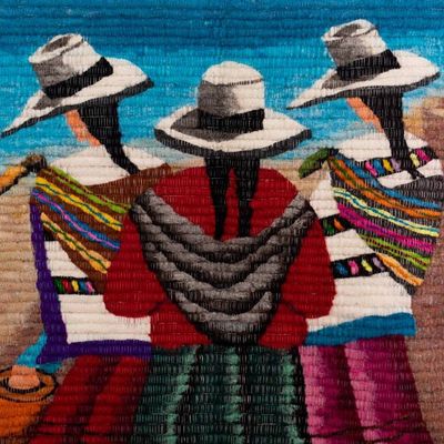 Alternate image for Handcrafted Cultural Wool Tapestry Wall Hanging The Travelers