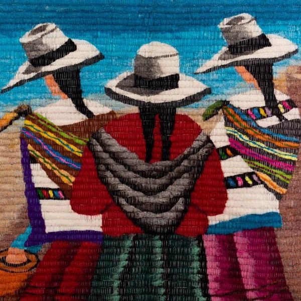 Alternate image for Handcrafted Cultural Wool Tapestry Wall Hanging The Travelers