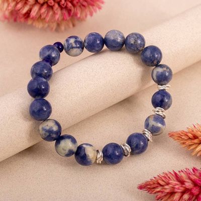 Primary image for Sterling Silver and Natural Blue Sodalite Beaded Bracelet The Coast
