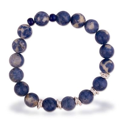 Alternate image for Sterling Silver and Natural Blue Sodalite Beaded Bracelet The Coast