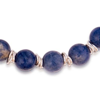 Alternate image for Sterling Silver and Natural Blue Sodalite Beaded Bracelet The Coast