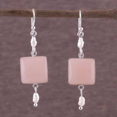 Primary image for Unique Sterling Silver Dangle Opal Earrings Frosted