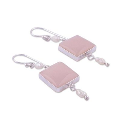 Alternate image for Unique Sterling Silver Dangle Opal Earrings Frosted
