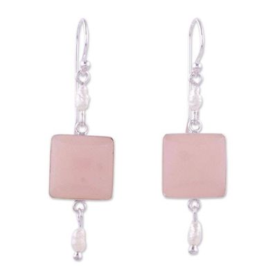 Alternate image for Unique Sterling Silver Dangle Opal Earrings Frosted
