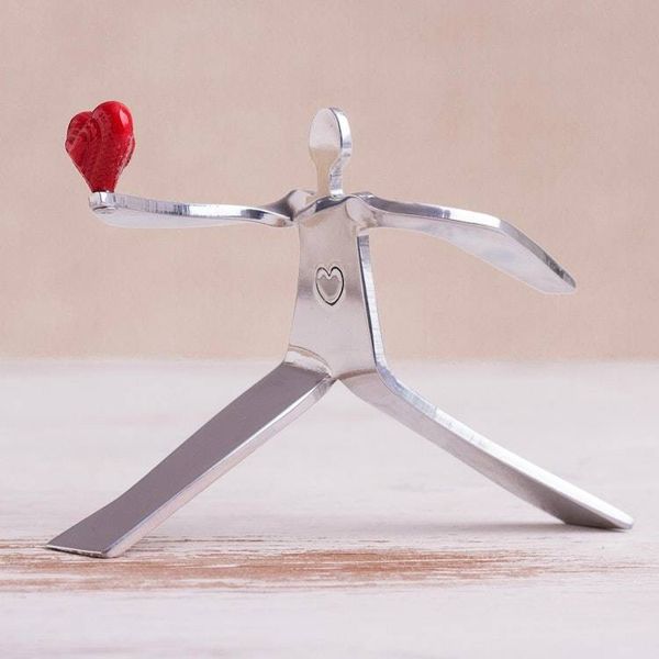 Alternate image for Aluminum Romantic Sculpture Handmade in Peru A Heart for Love