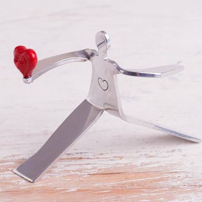 Alternate image for Aluminum Romantic Sculpture Handmade in Peru A Heart for Love