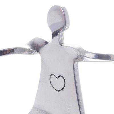 Alternate image for Aluminum Romantic Sculpture Handmade in Peru A Heart for Love
