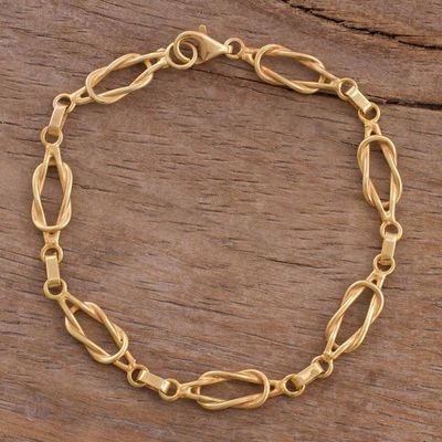 Primary image for High-Polished Modern 18k Gold-Plated Link Bracelet from Peru Radiant Links