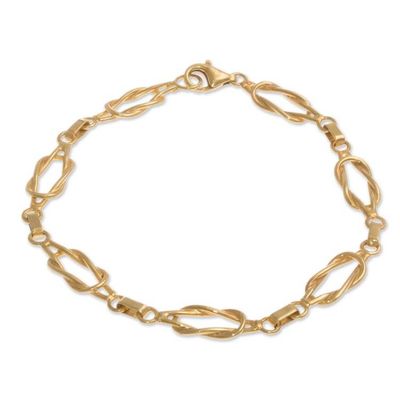 Alternate image for High-Polished Modern 18k Gold-Plated Link Bracelet from Peru Radiant Links