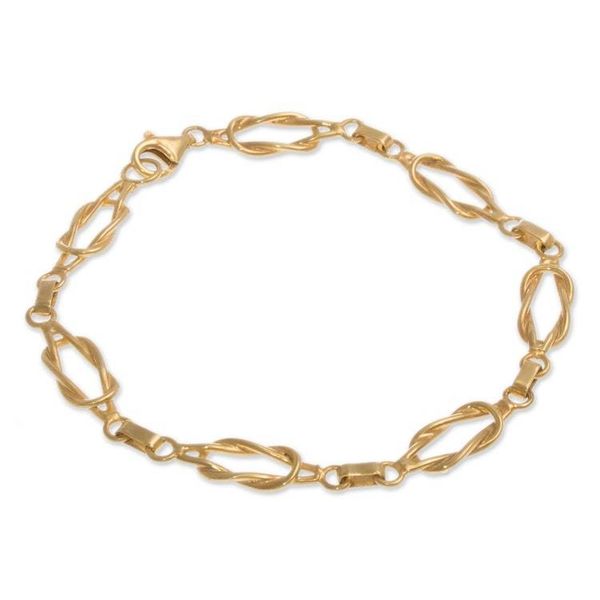 Alternate image for High-Polished Modern 18k Gold-Plated Link Bracelet from Peru Radiant Links