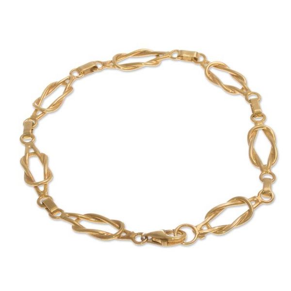 Alternate image for High-Polished Modern 18k Gold-Plated Link Bracelet from Peru Radiant Links