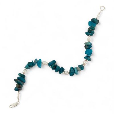 Alternate image for Ocean-Inspired Cultured Pearl and Apatite Beaded Bracelet Seas of Lima
