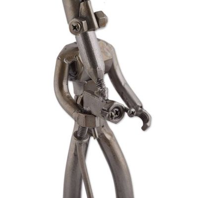 Alternate image for Recycled Auto Part Sculpture of a Painter from Peru Fresh Coat