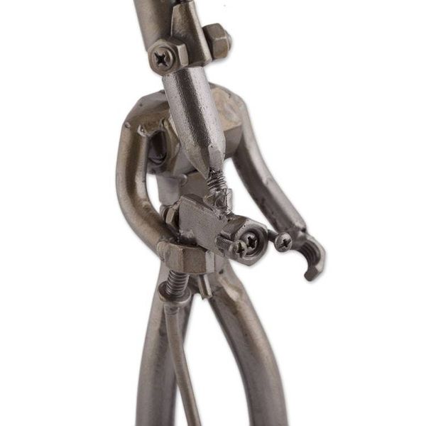 Alternate image for Recycled Auto Part Sculpture of a Painter from Peru Fresh Coat