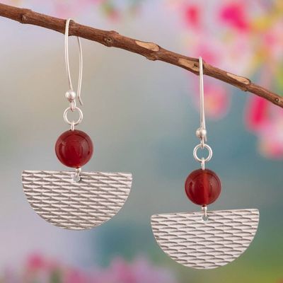 Primary image for Modern Carnelian and Sterling Silver Dangle Earrings Sunset Vibe