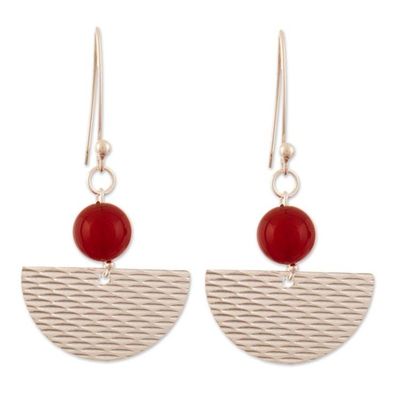 Alternate image for Modern Carnelian and Sterling Silver Dangle Earrings Sunset Vibe