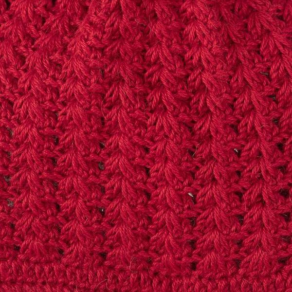 Alternate image for Hand-Crocheted Crimson Alpaca Cozy Winter Hat Crimson Stars Align