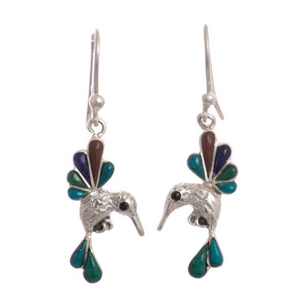 Alternate image for Gemstone Combo Hummingbird Dangle Earrings from Peru Rainbow Hummingbirds